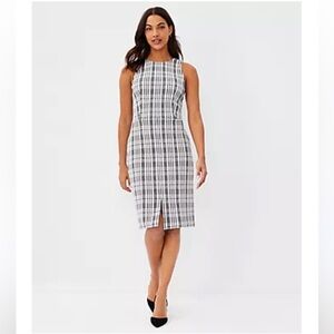 Ann Taylor Plaid Petite Sheath Dress